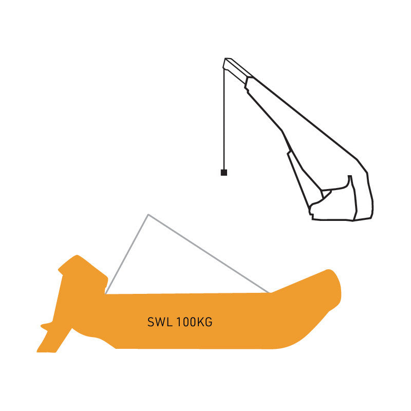 Crane/Single Point Lift For Tenders with Outboard Engines - SWL 100kg