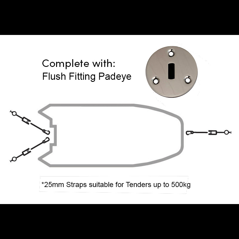 Padeye Kit - Flush Fitting x 3