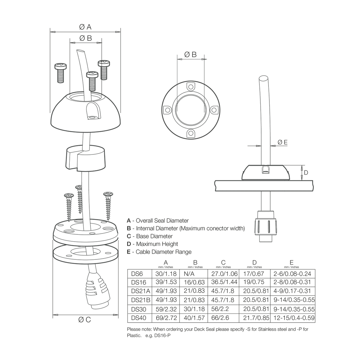 DS6-P Micro Cable Seal - Plastic