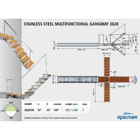 Opacmare Stainless Steel Multifunctional Rotating Passerelle 3620