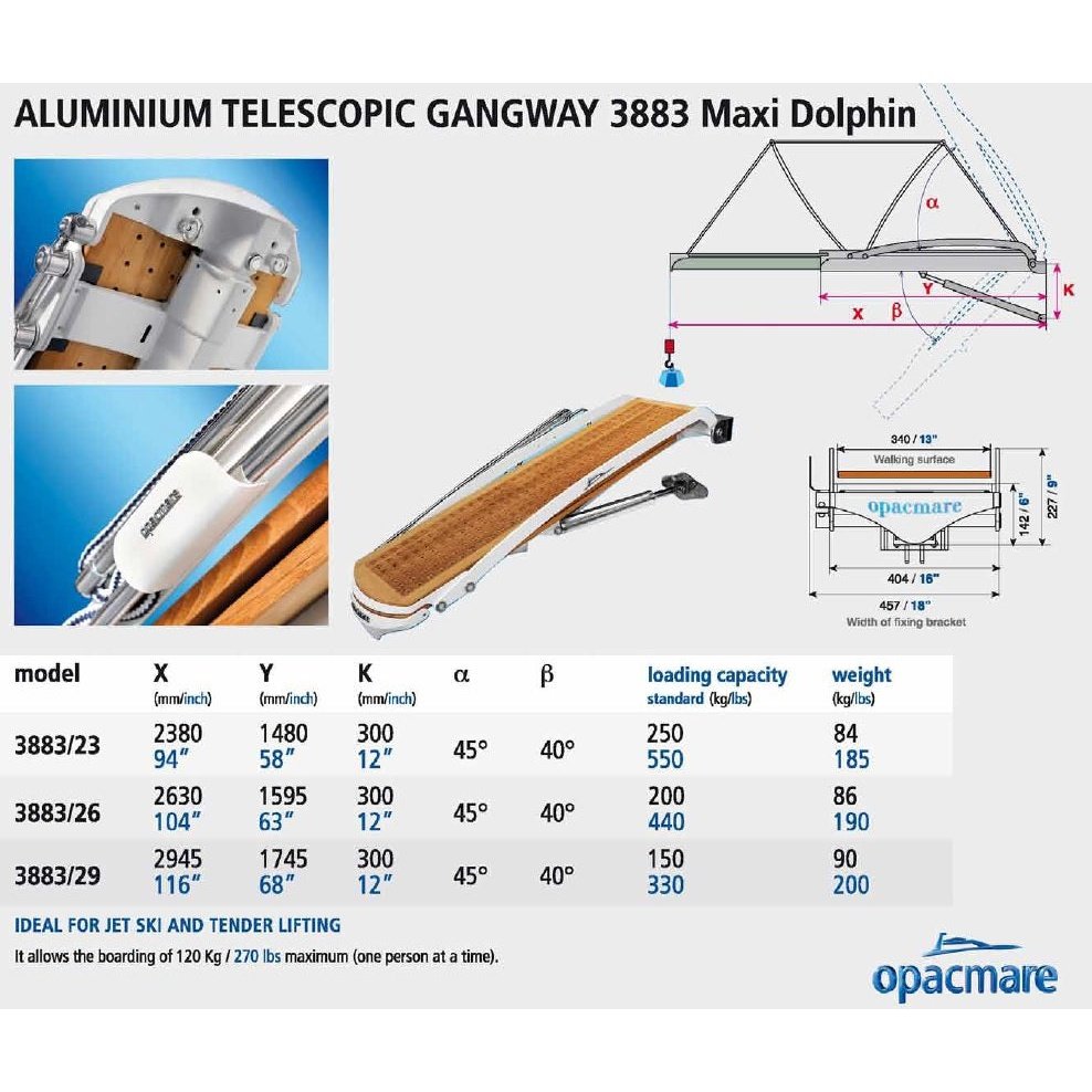 Opacmare Aluminium Transom Passerelle 3883 - 2.3 to 3.0m