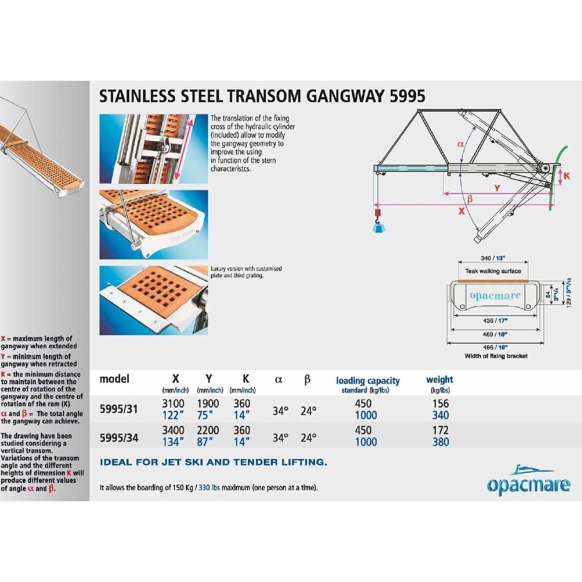 Opacmare Stainless Steel Transom Passerelle 5995