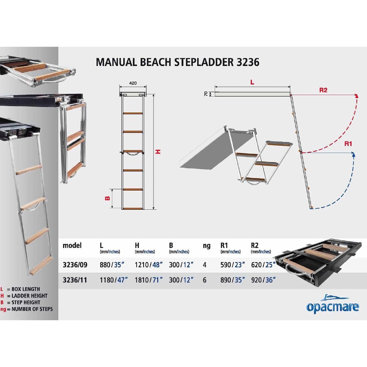 Opacmare Manual Swimming Ladder 3236