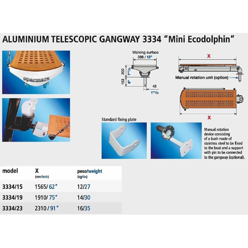 Opacmare Aluminium Transom Passerelle 3334 - 1.5 to 2.3m