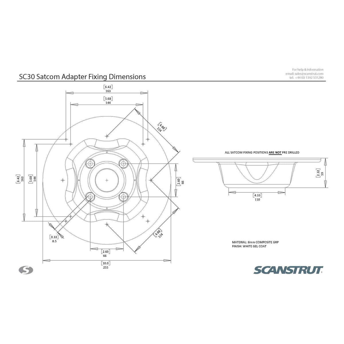 SC30 Satcom Antenna Mount