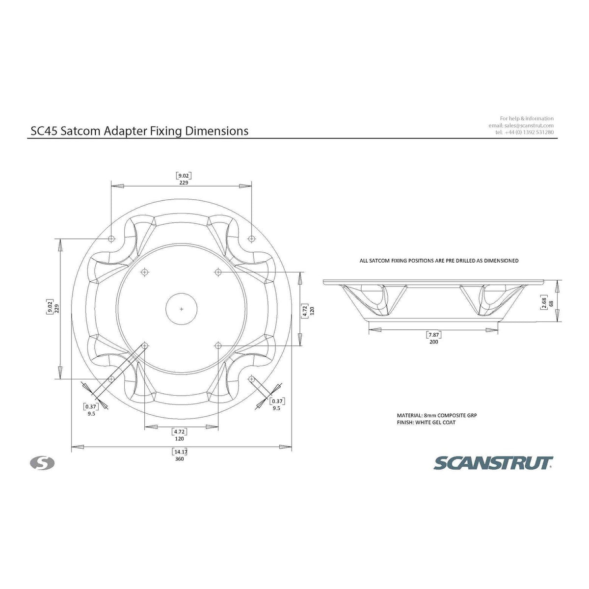 SC45 Satcom Antenna Mount