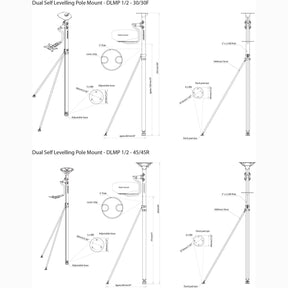 DLMP2-45R Self Levelling Radar Mount Dual Pole